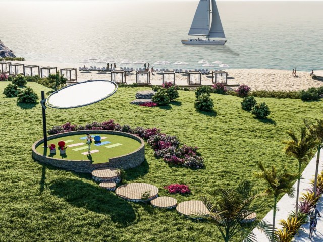 Our New Project in Famagusta Tatlisu with a 3 Bedroom Seafront Sports Area at the Bottom of the Complex with its Wonderful Beach and Clear Beach