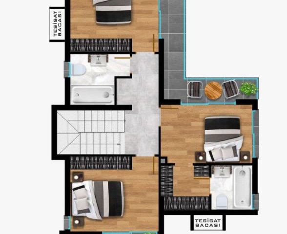 Villa & Bungalow und 2-Schlafzimmer-Wohnungen in Kyrenia Alsancak, unser neues anständiges Projekt mit 4 Blöcken in L-Form