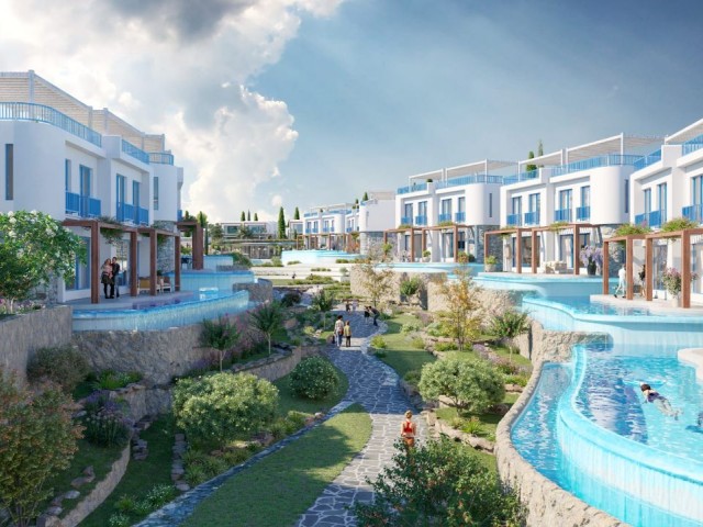 Unser neues Projekt am Meer, bestehend aus 2-Schlafzimmer-Wohnungen und Villen mit Pool in Lapta, Kyrenia