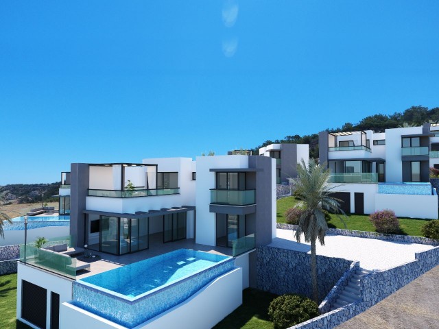 Kyrenia Esentepe 3 Bedroom Villa with Infinity Pool Intertwined with Sea and Mountain