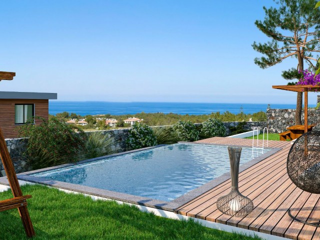 4 Bedroom 950M2 Plot Size Villa Project with Fireplace, Pool and Sea View in Catalkoy, Kyrenia