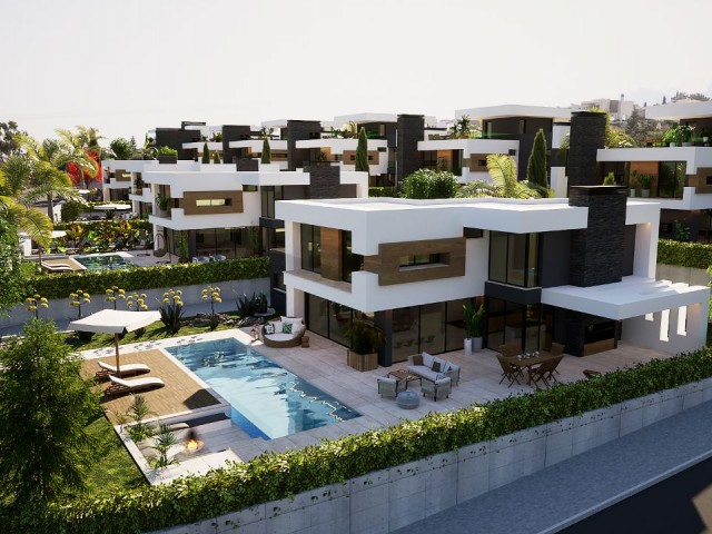 Unser neues Projekt, bestehend aus 8 Villen mit 4 Schlafzimmern und Pool in Kyrenia Alsancak, in der