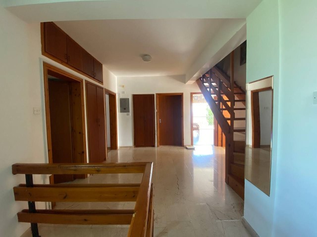 Furnished  6-Bedroom Duplex Villa for Rent with Pool, Mountain and Sea Views on 5 Decares of Land in Girne Zeytinlik with Separate House for Guest House/Maid