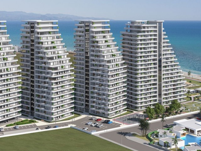Unser neues Projekt mit dem größten Projekt, das in Lefke Gaziveren gebaut werden soll, mit 500 Wohnungsgrößen, einem Gemeinschaftspool am Meer und einer Vielzahl von Einrichtungen