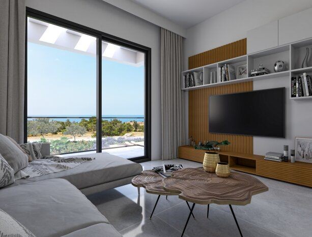 Makellose Penthouse- und Gartenapartments mit 2 Schlafzimmern und herrlichem Meer- und Bergblick in Karaağaç, Kyrenia