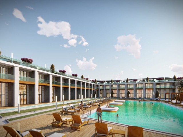 Lapta'da Resort Konseptli Komplekste Satılık Deniz Kenarında Mobilyalı 1+1 Penthouse  