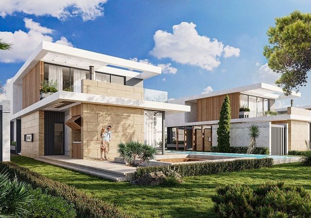 Girne Çatalköy'de Satılık Havuzlu 4 Yataklı Ultra Lüks En-Suite Villalar