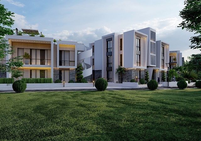 Unser brandneuer Komplex mit Häusern und Maisonette-Wohnungen mit 1 oder 2 Schlafzimmern in Alsancak Kyrenia