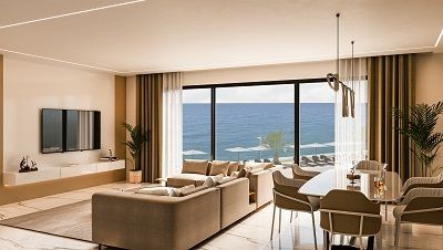 Fantastische 1-Schlafzimmer-Gartenapartments, Duplex-, Triplex-, Penthouse- und Villenresidenzen direkt am Meer in Tatlisu – Famagusta