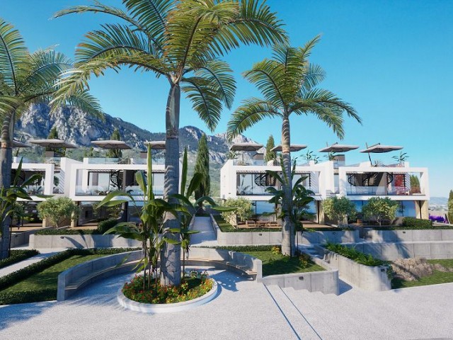 Stilvolle 2+1 Penthouse- und Gartenwohnungen mit Gemeinschaftspool zum Verkauf in Kyrenia – Lapta