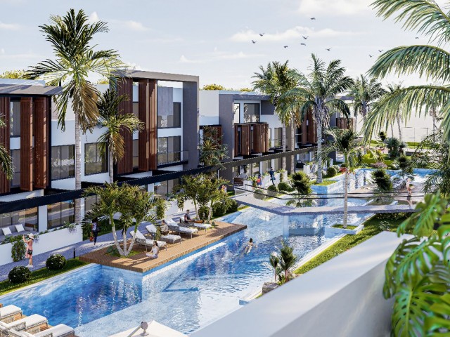 آپارتمان شیک شیروانی برای فروش با چشم انداز معماری 360 درجه در Yeniboğaziçi، فاماگوستا