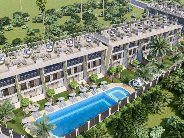 Girne Esentepe'de satılık büyüleyici 1 yatak odalı Teras & 2+1 Loft Daire