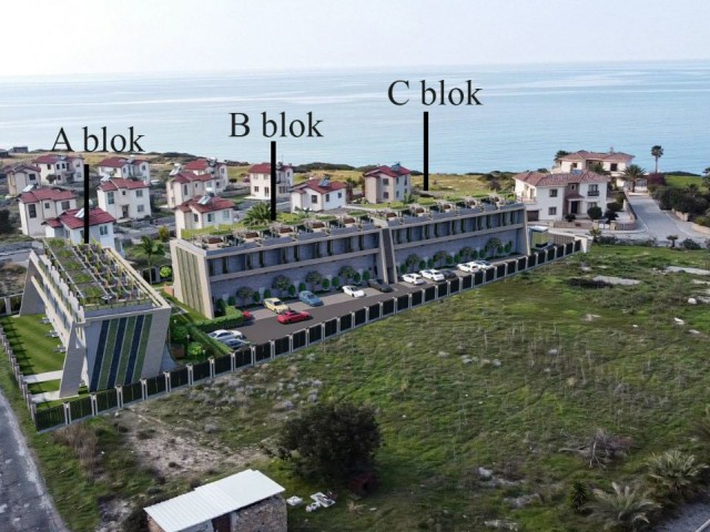 Girne Esentepe'de satılık büyüleyici 1 yatak odalı Teras & 2+1 Loft Daire