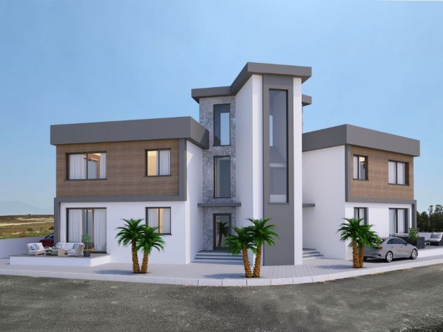 2+1 flats with terrace or 3+1 flats with garden for sale in Gonyeli villa area, close to the main road