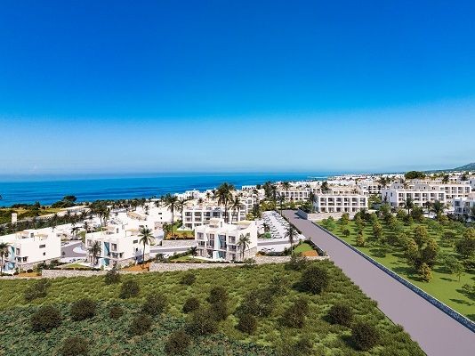 Luxuriöses Gartenapartment mit 1 Schlafzimmer, Duplex-Penthouse und Bungalow am Meer zum Verkauf in Küçük Erenköy, Famagusta