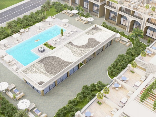 Unique Style of 1 Bed Loft Garden & Terrace Apartment with pool for sale in  Bahçeli - Kyrenia