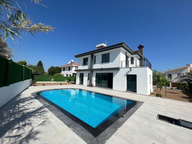 LUXURY villa for sale in Bellapais with 4 bedrooms and private pool with sea view, close to the ESK