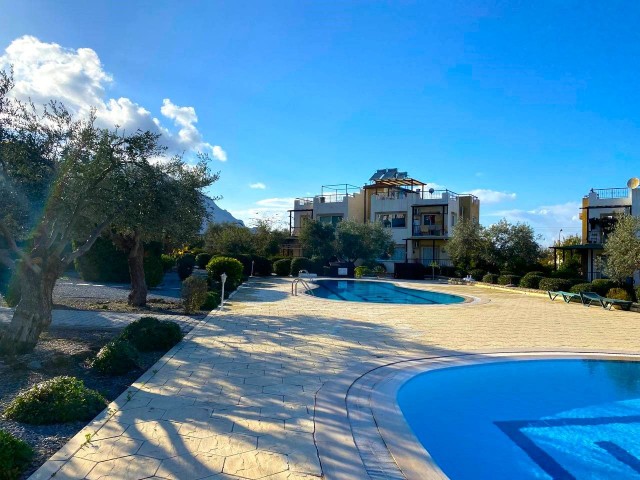 Ready To Move Fully Furnished Ground Floor Apartment with Pool for Sale in Lapta - Kyrenia