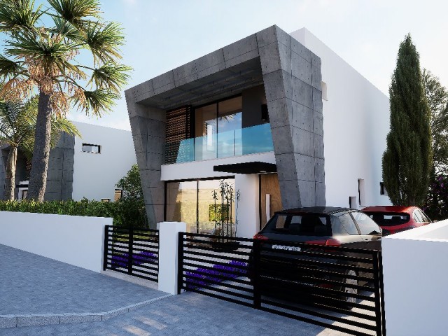 Batıkent - Lefkoşa'da Modern Tasarımlı 4 Yatak Odalı Satılık Villa