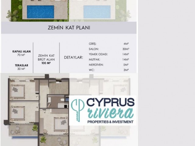 Full + full twin villa for sale within the site, delivered after 2 months, in Famagusta YENİ BOĞAZİÇİ region, from the owner with payment option