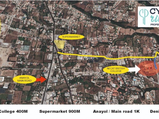 Land for sale in Alsancak, 100% zoned, within walking distance of Necat British College