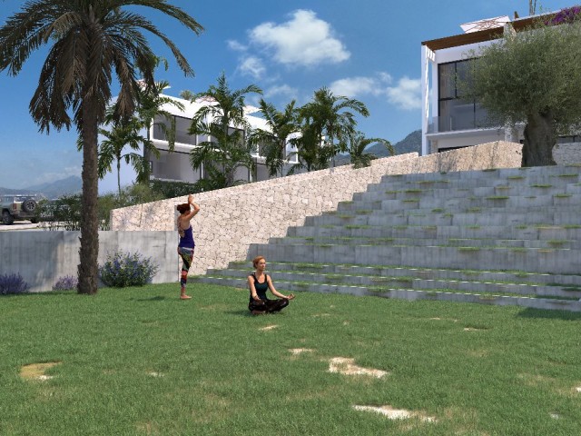پروژه ویژه برای فروش با باغ، استخر و منظره مستقیم دریا در Esentepe، گیرنه