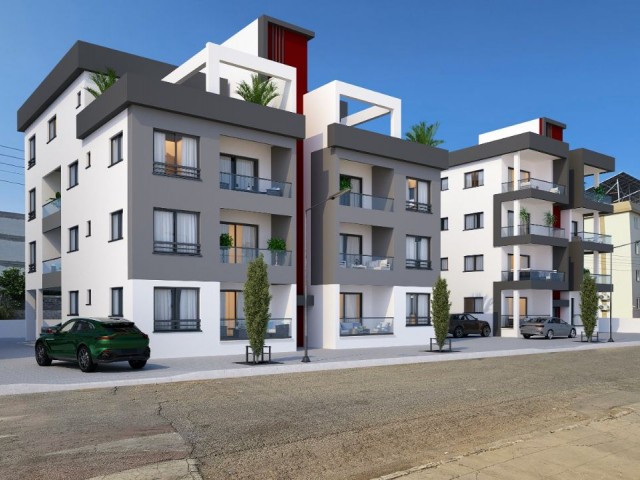 2+1 flats with large balconies for sale in Nicosia Küçükkaymaklı area