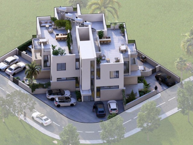 GROUND FLOOR 3+1 flats with garden for sale in Batıkent, Nicosia