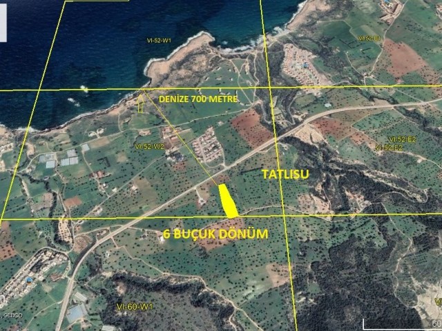 Land for Sale with Sea and Mountain Views in Tatlısu