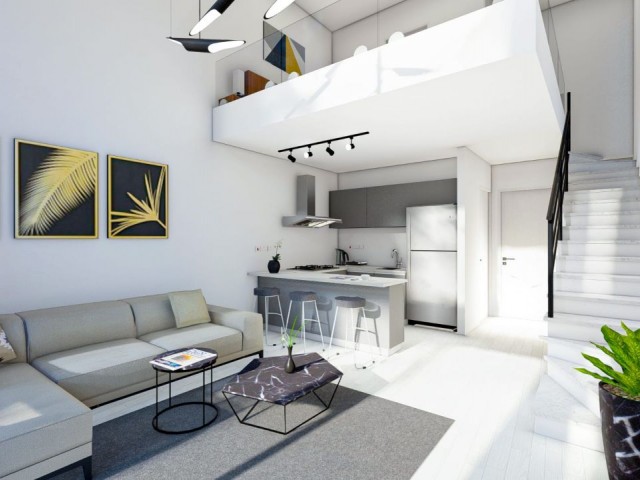 STUDIO LOFT FLAT UNDER CONSTRUCTION FOR SALE IN İSKELE BOĞAZTEPE AREA