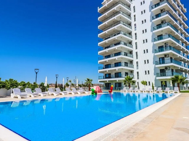 Caesar Blue konut kompleksinde aqua parklı deniz manzaralı 1+1 daire