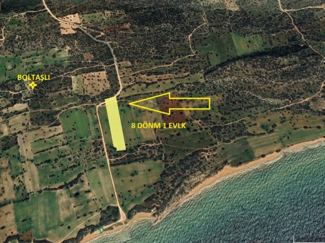 LAND FOR SALE IN İskele BOLTAŞLI AREA WITH SEA VIEW 100 mt FROM THE SEA