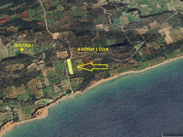 زمین برای فروش در منطقه İskele BOLTAŞLI با منظره دریا 100 متر از دریا