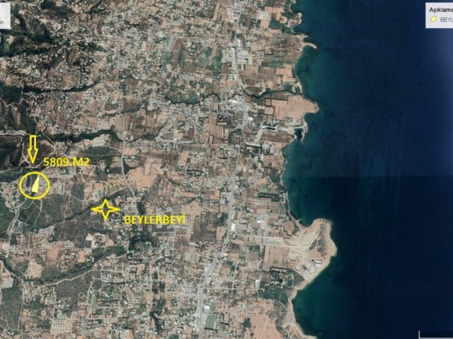 Beylerbeyi - Bellapais'te 5.800 m2 Satılık Arsa.