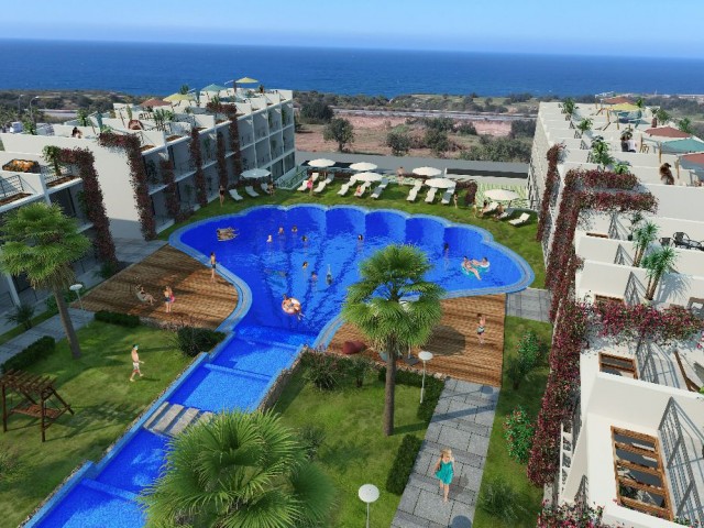 Ready studio apartment for sale in the luxurious Pearl Island complex in the very center of Esentepe