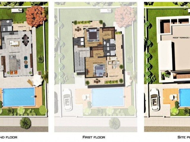 VİLLA 3+1 DENİZE 500 METRE, 200 m² KAPALI ALAN. ELİT ÖZEL KONUT KOMPLEKSİ İÇİNDE 500 m² ARSA.