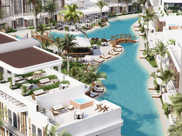 2+1  with a private pool and garden or equipped roof terrace (58 sq.m), 123 sq.m at tle launch prices with a payment plan, 40% entrance fee and installment of 3 years!  In a complex with its own beach club