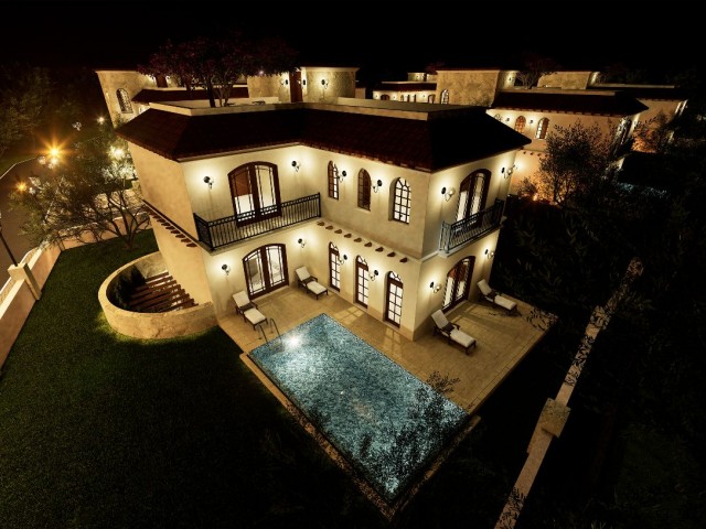 3+2 Villa im mediterranen Stil mit einer Gesamtnutzfläche von 405 m2 im Herzen von Kyrenia mit herrl