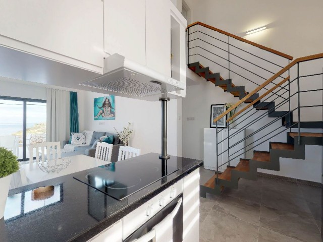 The Best Price! 2+1 Loft With An Amazing Terrace Of 40 m² Which Gives You The Greatest View Over The Sea As The Residence Is Located On The First Coastline Of Esentepe. All Furnish