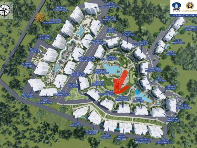 1+1 İskele, Long Beach Caesar Resort-6, Florian Kat 0, yerleşim R0 Hazır - Aralık 2024 Fiyat £80 000. Trafik ve vergiler ödenmedi.