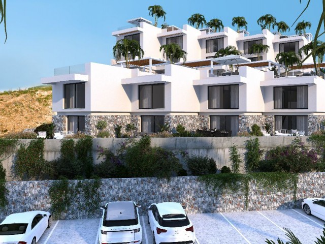 In Esentepe deluxe Townhouse 2+1, with private pool with the payment plan! First coastline, panoramic sea view! with roof terrace 50 sq.m. Total living space: 143 sq.m. Key handove