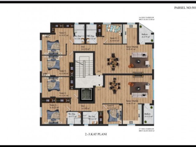 GİRNE MERKEZDE SIFIR 3+1 DAİRE 