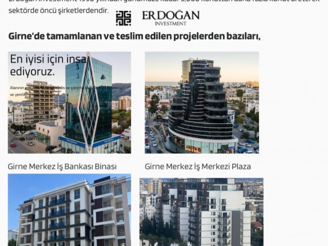 GİRNE’NİN TAM MERKEZİNDE PROJEDEN  2+1 VE 3+1 DAİRELER