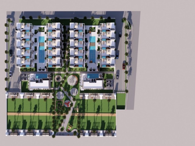 2+1 triplex villas for sale in KARSIYAKA, CYPRUS, GIRNE, at completion stage