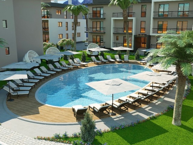 1+1 APARTMENT FOR SALE IN A COMPLEX WITH COMMUNAL POOL IN CYPRUS GİRNE ALSANCAK REGION