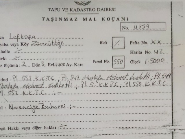 Zümrütköyde köyiçi 5 dönüm 1 evlek eşdeğer koçan satılık tarla