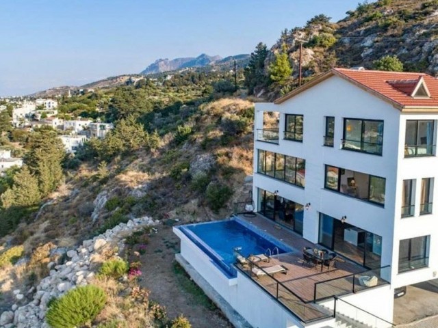 Luxury Villa with a Magnificent Sea View in Kyrenia Lapta -is eligible for a Bank Loan ** 