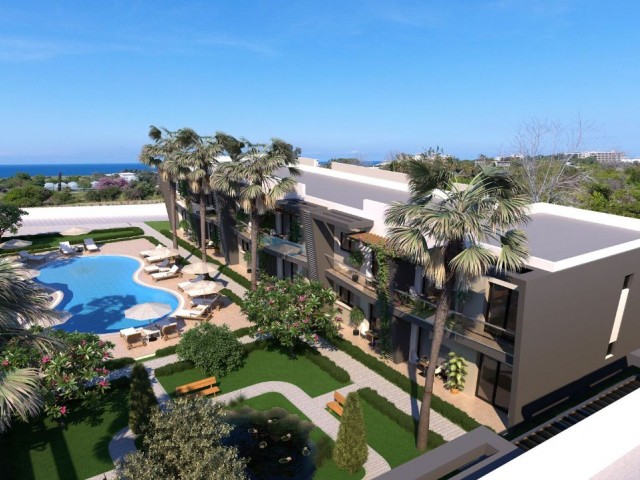 El Capitano 2+1 apartment 130000£ 65m2 pool Garden Alsancak kyrenia 