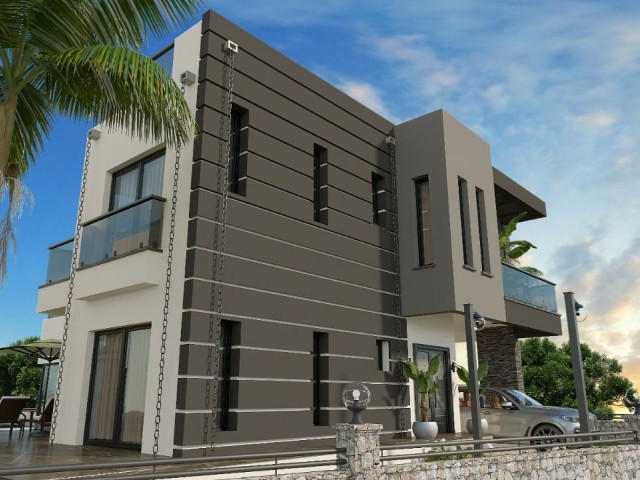 Modern design 4+1 villa with swimming pool for sale in Laptada