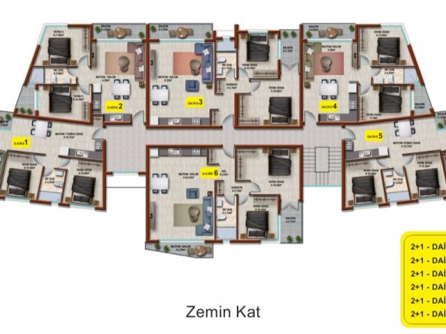 Laptada yeni tamamlanmış satılık 2+1 daireler